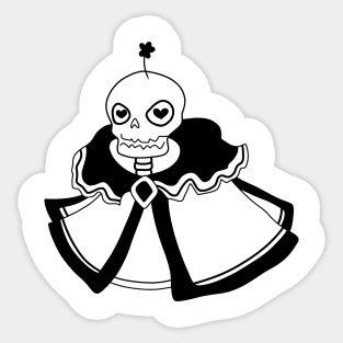 Skeleton wearing a cloak in black Sticker